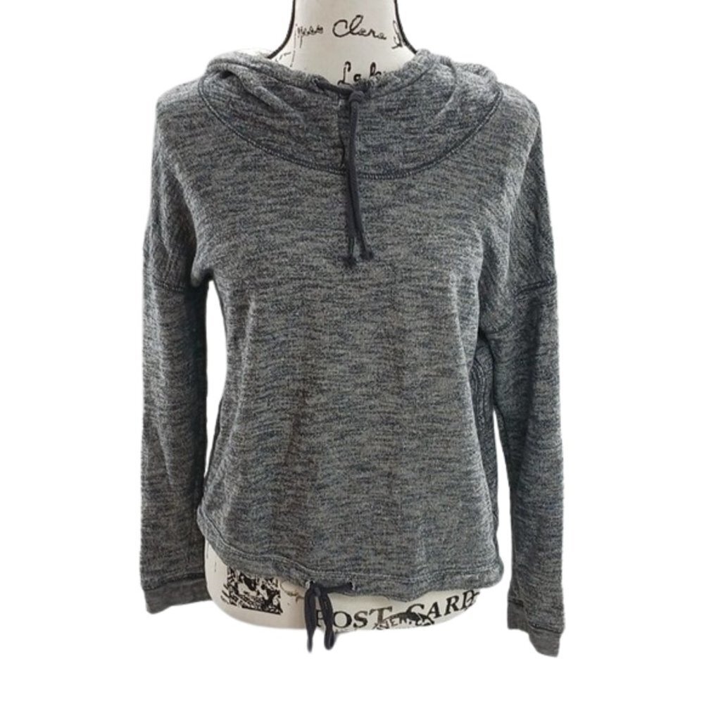 Aerie Womens Size M Gray Long Sleeve Hoodie Pullover Drawstring Casual Top
